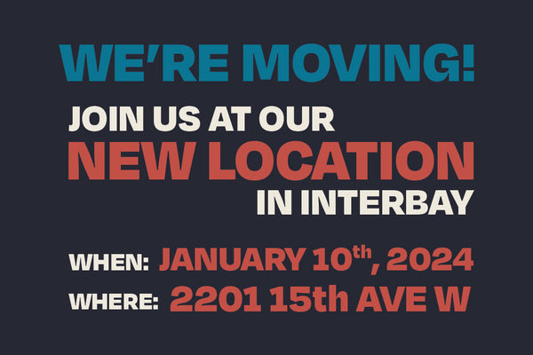 We're Moving! Visit us at our new location starting Jan 10!
