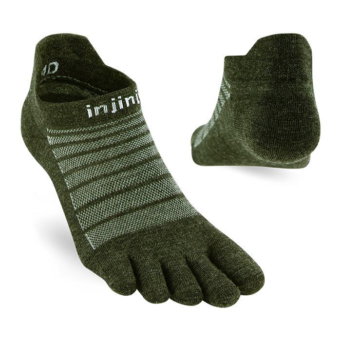 Injinji Run Lightweight No-Show Wool Socks