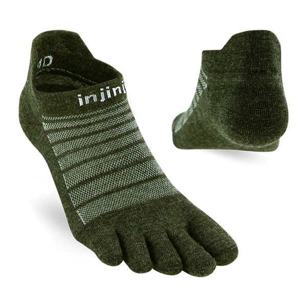 Injinji Run Lightweight No-Show Wool Socks