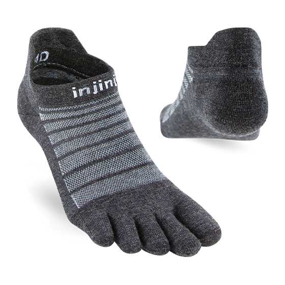 Injinji Run Lightweight No-Show Wool Socks