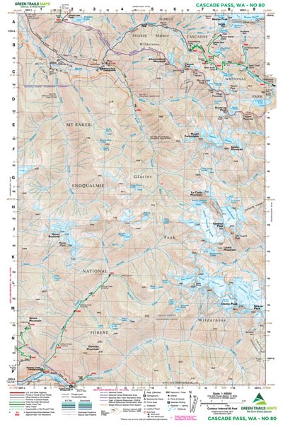 Green Trails Maps Cascade Pass WA No-80 Maps