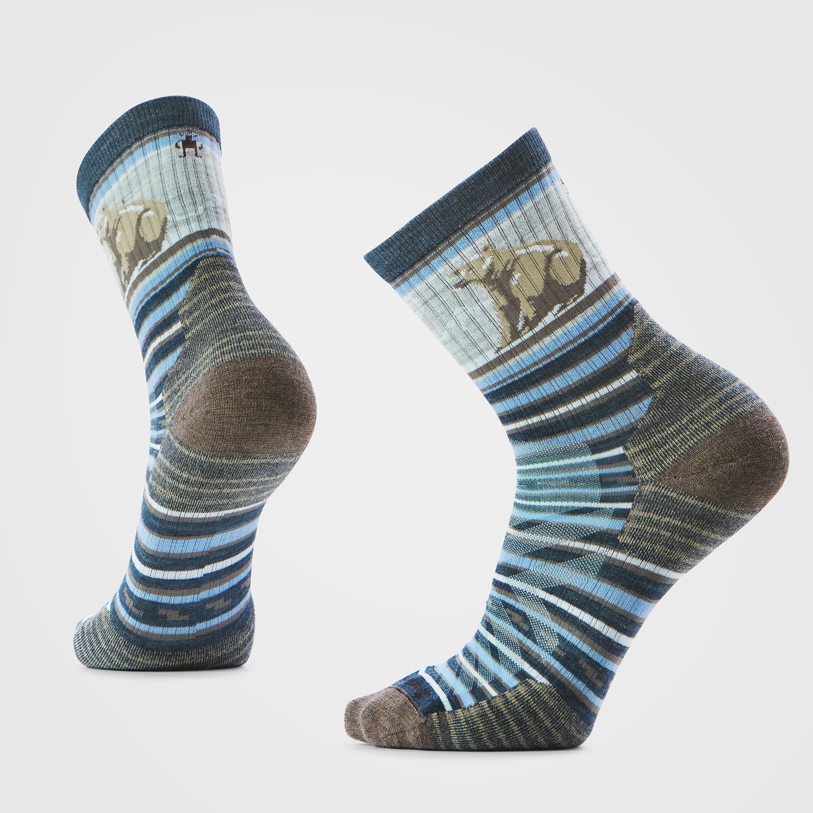 Smartwool Hike Targeted Cushion Bear Stripe Mid Crew Socks Men's