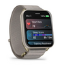 Garmin Venu X1 Soft Gold with Titanium Caseback and French Gray Nylon Band