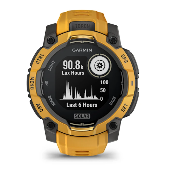 Garmin Instinct 3 – 45 mm, Solar Sunburst with Sunburst/Gray Band
