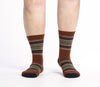 Wide Open Multi Stripe Midweight Micro Crew Sock Men's