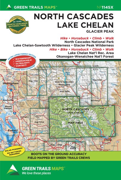 Green Trails North Cascades / Lake Chelan No. 114Sx - Ascent Outdoors LLC
