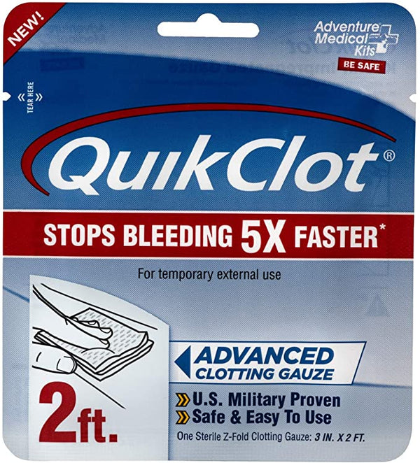 Adventure Medical Kits Quikclot 2Ft Gauze 8Pc Clipstrip - Ascent Outdoors LLC