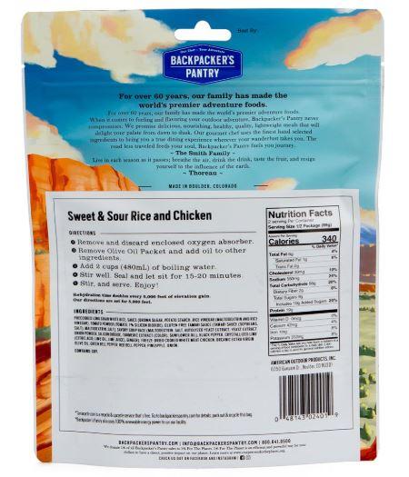 Backpacker’s Pantry Sweet & Sour Rice and Chicken - Ascent Outdoors LLC